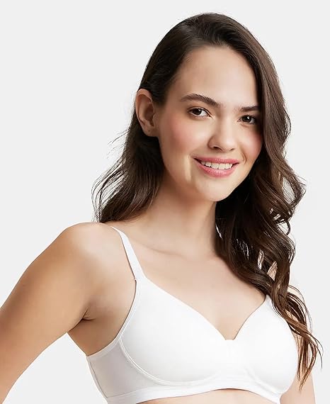 Jockey MJ20 Women’s Wirefree Padded Cotton Bra – Full Coverage Slip-On Beginners Fit